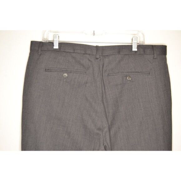Calvin Klein Men's 38x32 Grey Wool Blend High Rise Flat Front Dress Pants - Picture 8 of 13